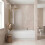 Luxura Curved Edge Bath Shower Screen 800mm - Brushed Brass 6mm 2
