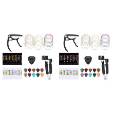 36PCS Guitar Strings Kit,Acoustic Guitar Changing Tool,Acoustic Strings,Guitar Picks,Capo,Scale Stickers,Picks Holder