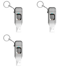 3X Pendrive OTG de Metal com Impressão Digital USB3.0 Tipo C para Laptop, Bloqueio de Telefone, Pendrive, Disco USB Jump 32G