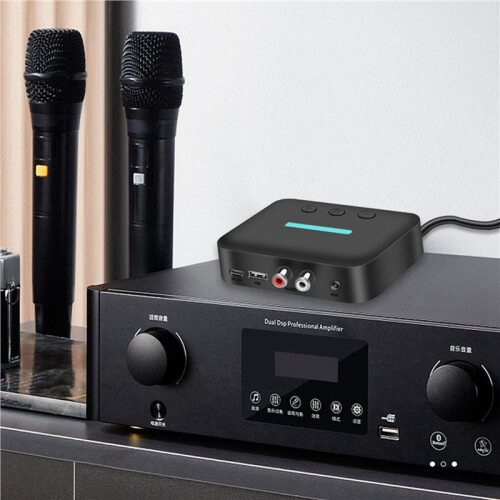 2X USB  5.3 Audio Receiver Adapter Wireless Stereo Music 3.5mm AUX R/L Support U-Disk Playback 2