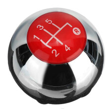 Manual Do BotãO da Alavanca da TransmissãO Do Câmbio de Marchas de 5 Velocidades para 500 2012-2018 Chrome + Red 55344048