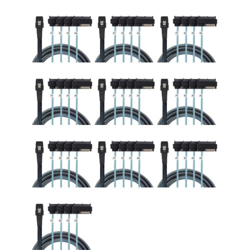 10X  Sas Sff-8087 to 4 Sff-8482 Server Array Card Hard Drive Data Cable  Power Cable 0.5m 1