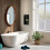 Niche de Douche Double en Acier Solide Noir Sans Cadre 2