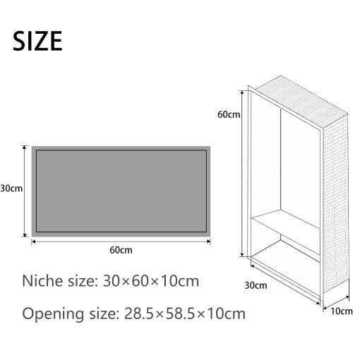 Niche de Douche Double en Acier Solide Noir Sans Cadre 2