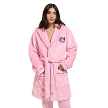 (, ) Juicy Couture Crest Robe Polyester Women's Pink Loungewear Robe