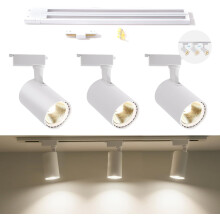 Lampă de tavan cu 3 spoturi LED rotative 30W Albă Neutră