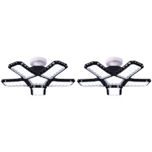 2X Super Bright LED Garage Light with 5 Adjustable Panels, E27 Screw Socket for Industrial Use