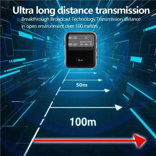 2X Upgrade  6.0 Audio Receiver Transmitter ENC Wireless Broadcast One with Multiple Audio System with Mic