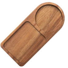 4X Coffee Tray Wood Plate Breakfast Tray for Serving Food Hospitality Coffeeware Teaware Decor Table Decoration C