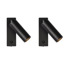 2X Eye Protection LED Reading Light Wall Lamp 360Rotatable Folding 5W Spotlight Anti Glare Hotel Study Hall Black