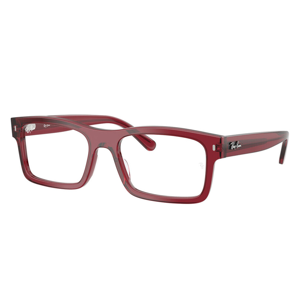 Ray - Ban Unisex Transparent Ray - Ban Rx5435 8512 Optical Frames Acetate Red Squared Normal - Image 3