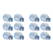 Lot de 12 Filtres pour Fontaine à Eau pour Chat, Diamètre 4,1 Pouces, pour Remplacement Automatique Du Filtre de Fontaine pour Animaux de Compagnie