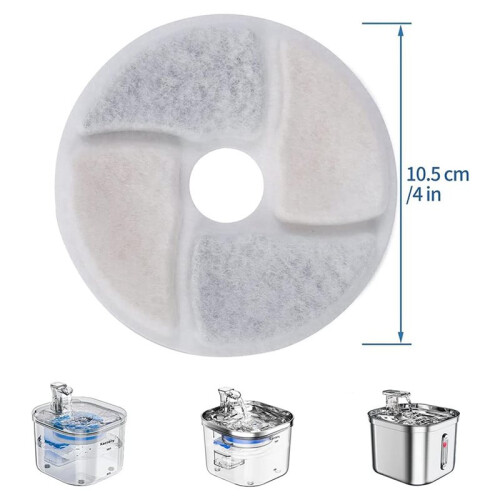 12 Pack Cat Water Fountain Filter, Diameter 4.1 Inch Filter Apply to Automatic Pet Fountain Filter Replacement 2