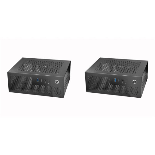 2X A09 HTPC-Computergehäuse -ITX-Gaming-PC-Gehäuse Desktop-Gehäuse USB3.0 Typ-C-Computergehäuse Heimcomputergehäuse Schwarz