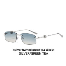 (Style 7)Gafas de sol modernas cuadradas sin marco para damas y hombres con protección Uv400 diarias para