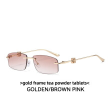 (Style 3)Modern Ladies Men Square Frameless Sunglasses With Uv400 Protection For Daily