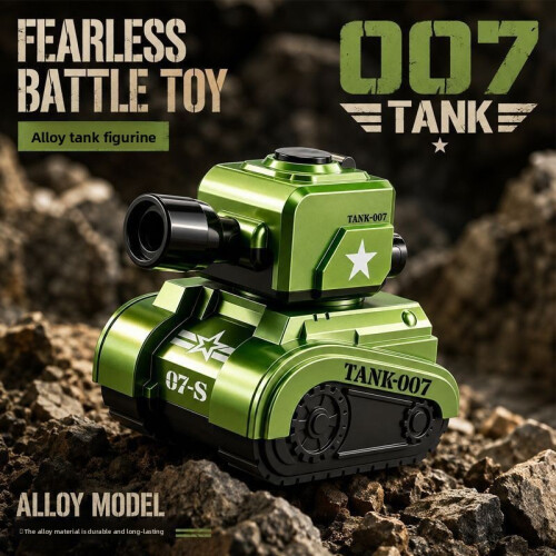 (White)Childrens Scene Simulator Alloy Tank Toy With Shooting Function For Gift Play 1