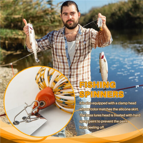 6 StüCk AngelköDer, KöDer Spinner Swim Flipping Bladed Jigs, Chatter FischköDer für Lachs, Hecht, Forelle, SchaukelanhäNger 2