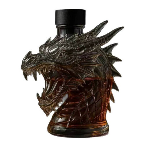 (Godzilla Gold)Decanter whisky Wolf Godzilla e testa di drago adatto per regali casa 2