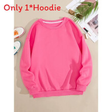 (Rose Red, L) Sleeve Long Casual Hoodie With Solid Color And Comfortable Girls Style For