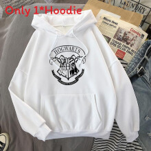 (White Black, XL) Hoodie Sweatshirt Girl With Casual Loose Fit And Printed Design For Use Daily