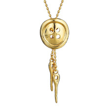 (Gold) Style Circles Geometric Necklace With Button Closure Enthusiasts Fashion For