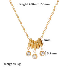 (Gold C) Fashionable Steel Stainless Multilayer Necklace With Womens Casual Workwear