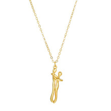 (Gold D) Chain Copper Modern Necklace With Gold Coating For Trendy And Couples Events