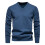 (StarBlue,L)Minimalistischer Baumwollpullover mit V-Ausschnitt für junge Männer Herbstsaison einfarbig 1
