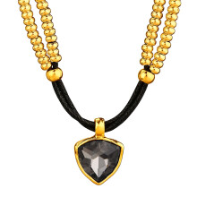 (Gold) Classic Heart Necklace With Geometric Elements For Accessories Gifts Winter