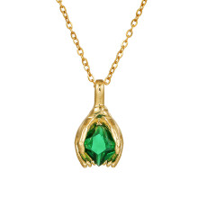 (Style D) Fist Pendant Geometric Necklace With Gold Plated Copper Zircon Fashion Youth For