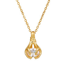 (Style H) Fist Pendant Geometric Necklace With Gold Plated Copper Zircon Fashion Youth For