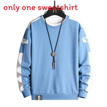 (Blue,4XL)Street Style Herren lockerer Hoodie mit Color Blocking und Print Design für den Frühling