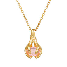 (Style I) Fist Pendant Geometric Necklace With Gold Plated Copper Zircon Fashion Youth For