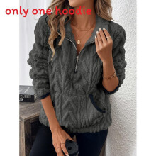 (DarkGray, XXL) Womens Color Solid Loose Knit Pullover With Pockets And Classic Daily For Collar