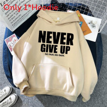 (Apricot, M) Girl Winter Letter Print Hoodie Sweater With Cozy Fleece Wear Casual For
