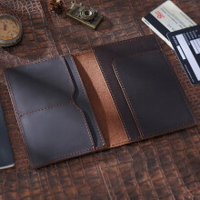 (Coffee) Leather Passport Cover Holder Travel Wallet ID Card Document Case Unisex HOT