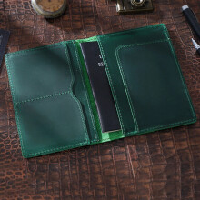 (Green) Leather Passport Cover Holder Travel Wallet ID Card Document Case Unisex HOT