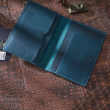 (Blue) Leather Passport Cover Holder Travel Wallet ID Card Document Case Unisex HOT