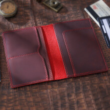 (Red) Leather Passport Cover Holder Travel Wallet ID Card Document Case Unisex HOT