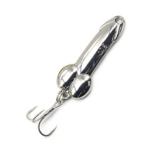 (Silver, 10G) Penis Spoon Fishing Lure With Hooks Gold Silver Metal Bait Funny Tackle Outdoors