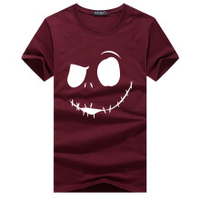(Grenat,Tag 4XL=US/UK/AU 2XL)Camiseta estampada Pesadilla antes de Navidad adecuada para uso diario verano