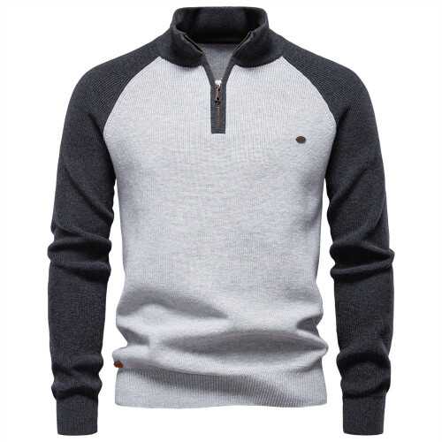 (Camel,XL)Herren Herbst Langarm Strick mit einfarbigem Design für urbane Freizeitkleidung 1