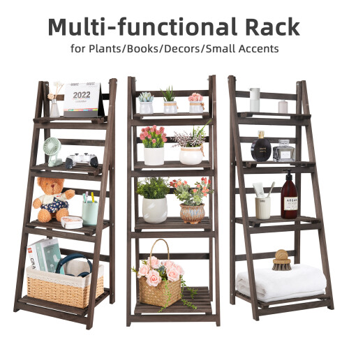 Plants Display Stand Solid Wood Storage Shelf