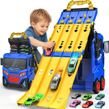 maysida 4in1 Transforming Truck Toy with 6 Mini Cars for Boys Age 36 Big Tr