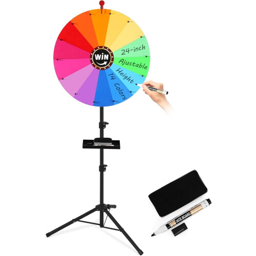 GADFISH Spinning Prize Wheel 24inch Ajustable 3767 Height Spin Doodle Game