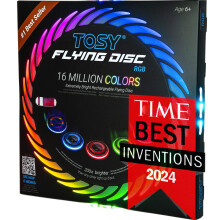 TOSY Flying Disc - 16 Million Colors RGB LEDs, Extremely Bright, Smart Modes, Camping Essentials for Teens/Kids/Adults/Men/Boys/Girls, Auto Light Up,