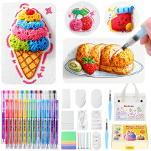 RuiHawk 75 Pcs Magic Aqua Puffs 3D Painting Kit 3D Puffy Paint Art Kit with