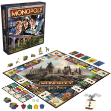Monopoly Harry Potter Edition Board Game for Kids 8+, Strategy Family Game with Hogwarts Locations, Golden Tokens, House Cards & Owl Post, 2–6 Playe