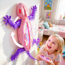Pink Wall Climbing Lizard Toy Rechargeable Remote Control Robot Toy for Kid